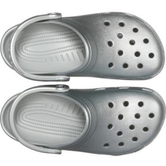 LAST 1! NWT Classic Gunmetal Metallic Crocs - Picture 3 of 8